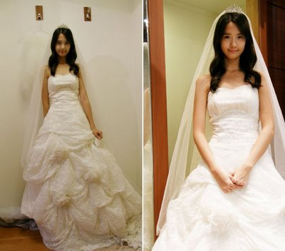 wedding dress, snsd and yoona