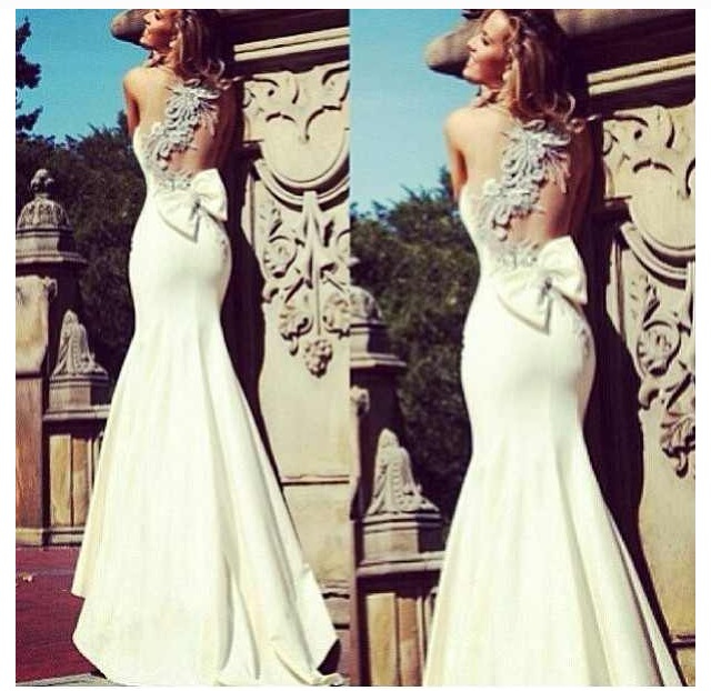 bow, tight, wedding dress and pretty