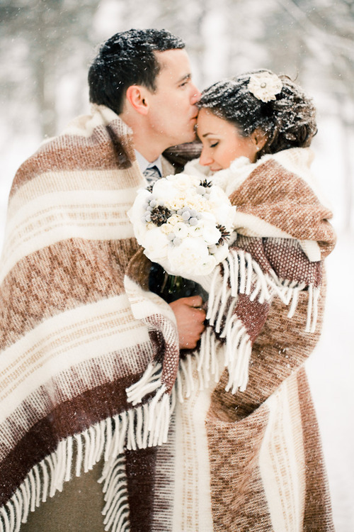 winter, girl, snow and bride