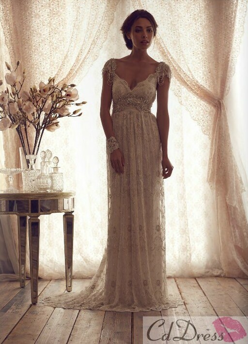 winter weeding dress, a line wedding dress, long and makeup