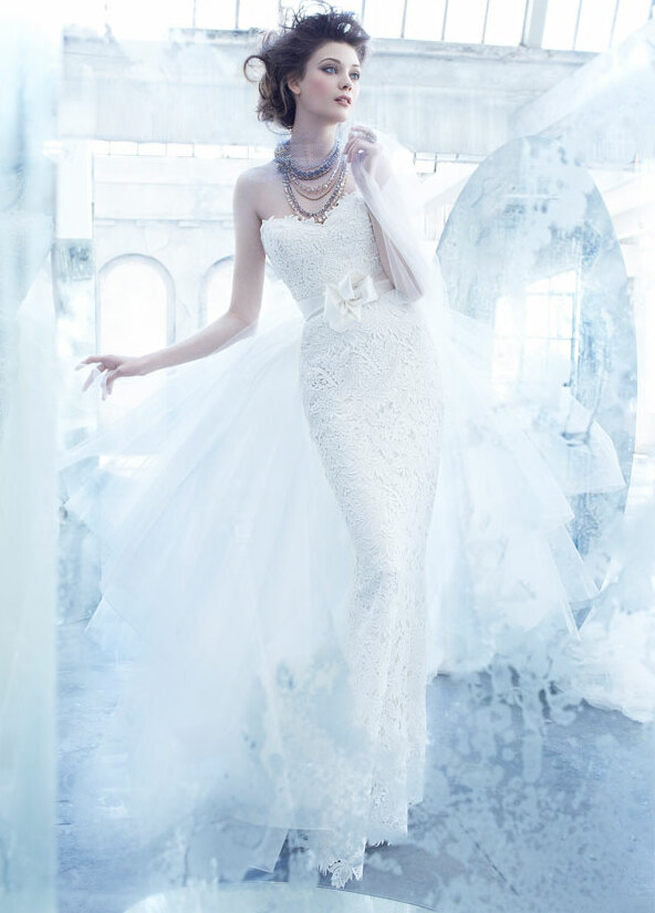 dress, gown, lazaro and bridal