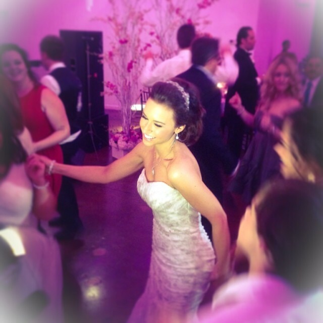 dancing, bride, lacey chabert and happy