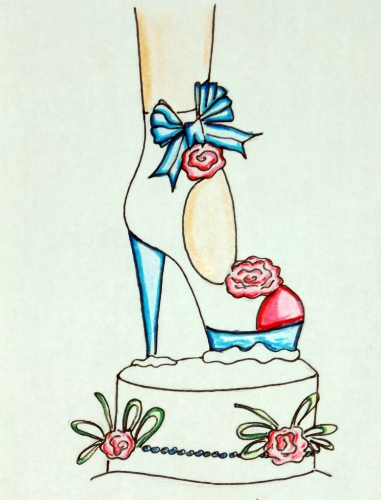art, cake, shoe and heel