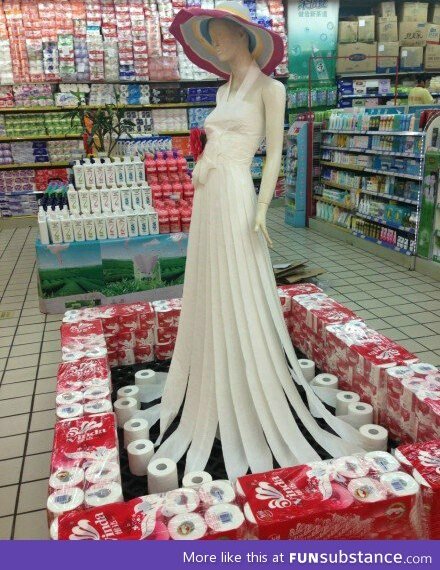 toilet paper, funsubstance and dress
