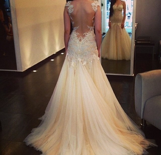 open back, dress, princess cut and white