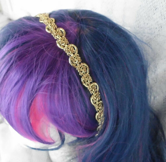 bridal, gold lace headband, elegant and headband