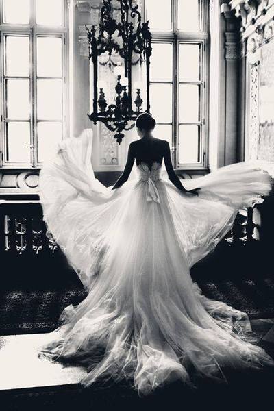 bride, back and dress