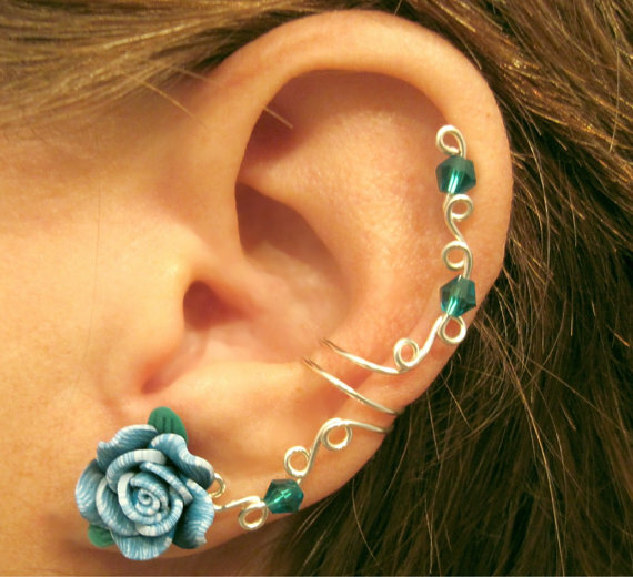 earrings, cartilage, piercing and arianrhodwolfchild