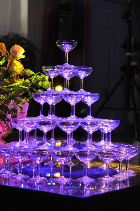 champagne, verre, purple and led