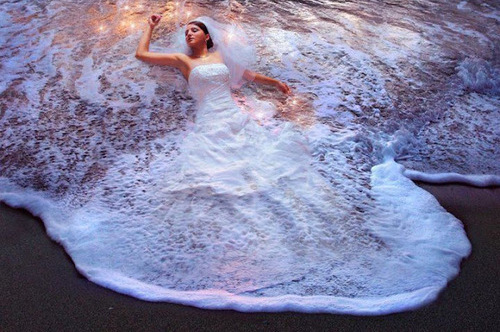 dress, sea and white