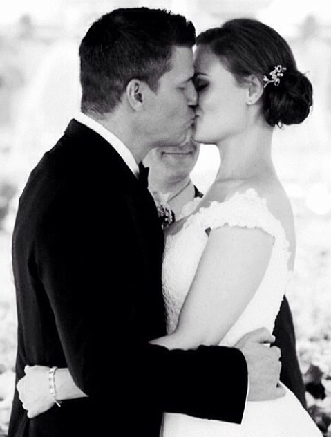 bride, david borenaz, emily deschanel and love