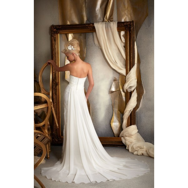 mori lee bridal, bridal, chiffon and strapless