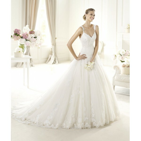 wedding dress, gorgeous, strap and lace