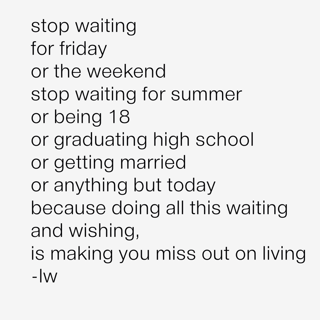 joy, wait, stop and hope