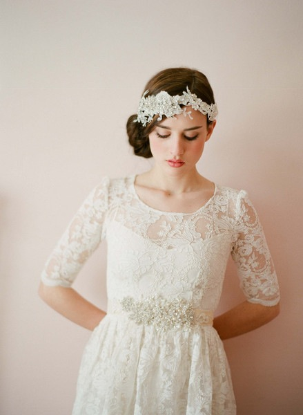 bride, diadem and wedding dress