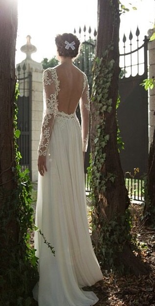 elegant, backless and long dress
