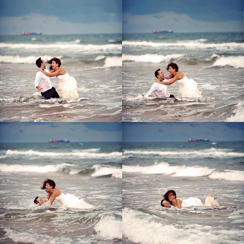 man and wife, in love, mar and sea