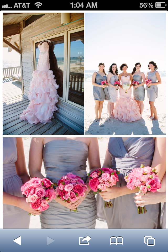 pink, beach wedding, bride and blush dress
