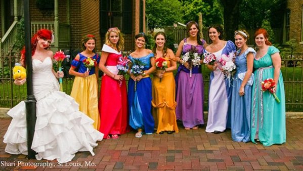 bridesmaids, disney princess and bridemaid