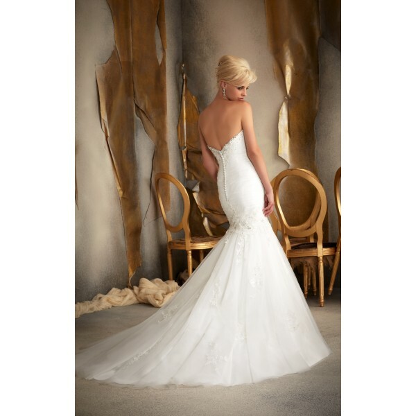 mermaid, strapless, lace and half sleeves