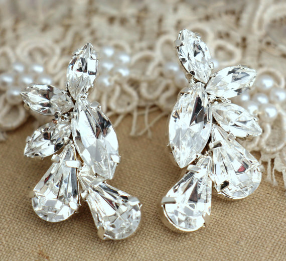 vintage, white wedding, earrings and statement