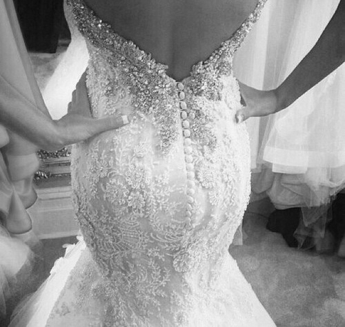 dress, bridal, bride and back