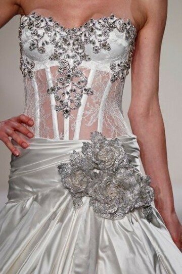 dress, corset and silver