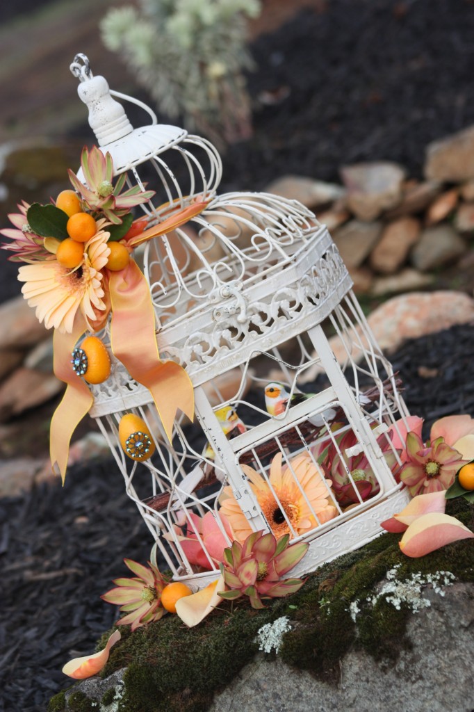 floral, diy, decor and birdcage
