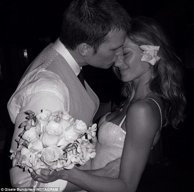 bride, tom brady, black and white and wedding day