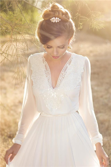 wedding dress, long sleeve and beautiful