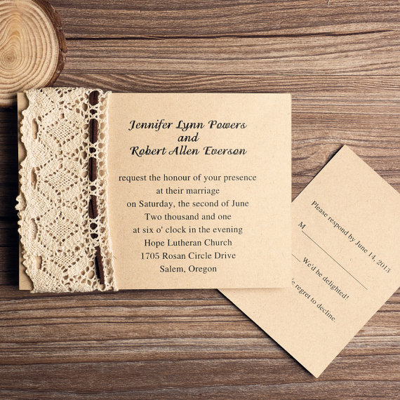 lace wedding invitations, rsvp card, beautiful and lace invitation