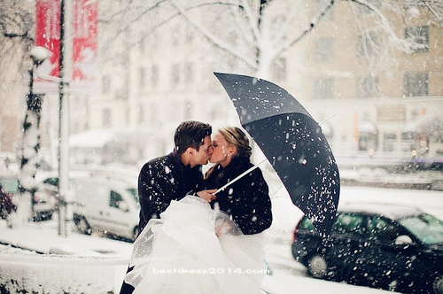snow, man and love