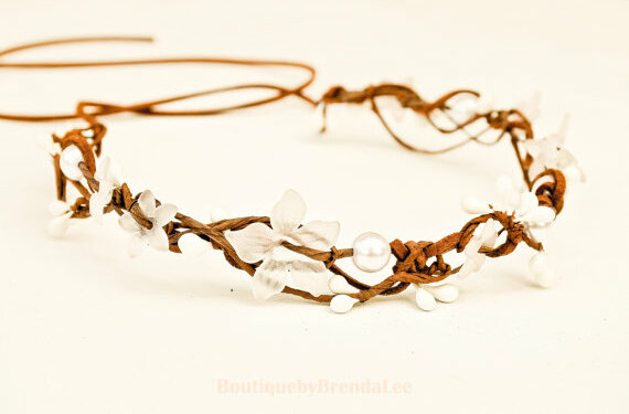 white flower headband, hair accessory and bohemian hair