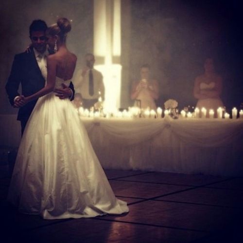 wife, beauty, candles and gown