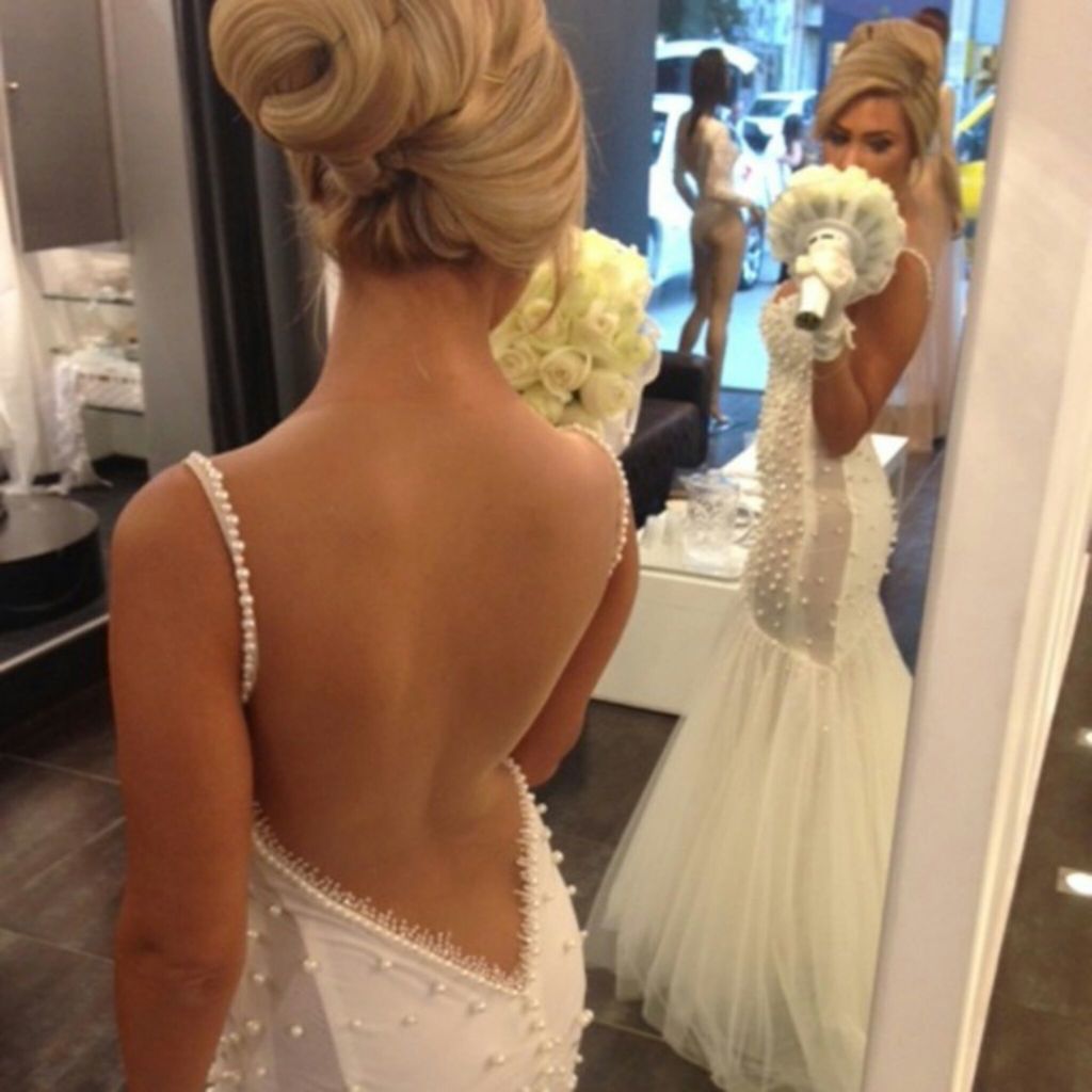 bouquet, blonde, wedding dress and beautiful