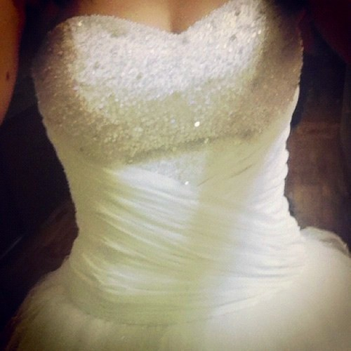 white, bride, chiffon and pearls