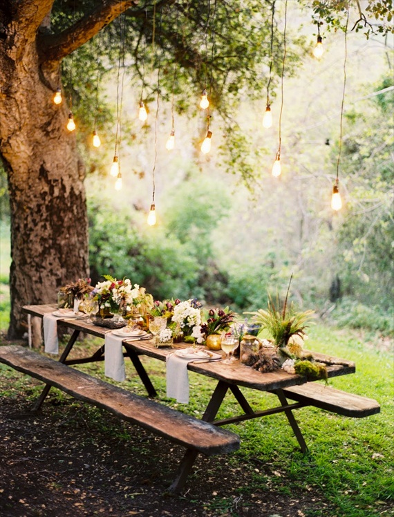 wedding in the woods and table decor