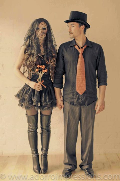 married, woman, man and goth