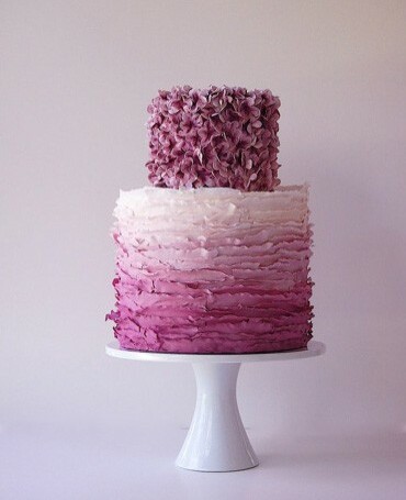 ombre, cake and birthday