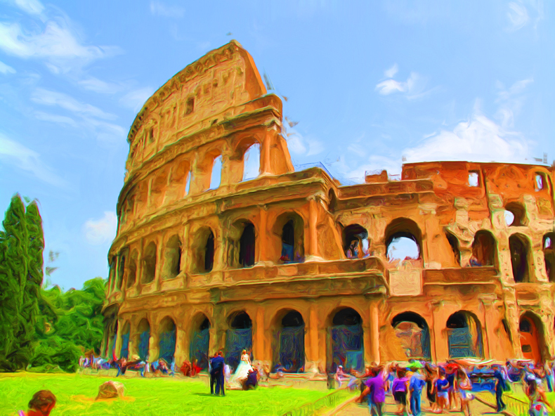 art, painting, bride and rome