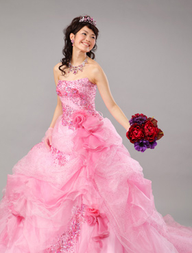wedding dress, pink and japanese