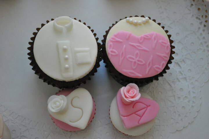 white, beautiful, cupcake and beige