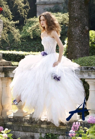 wedding dress, white and hairstyle
