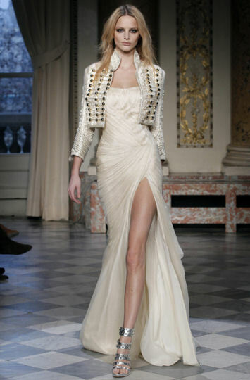 fashion show, dress and white
