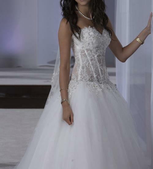 wedding dress, bride, gown and wedding gown