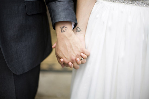 hands, couple and tattoo