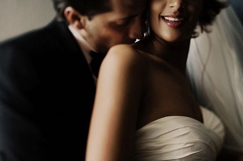 kiss, couple and smile