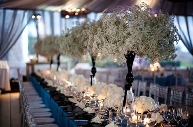 babys breath and wedding decor