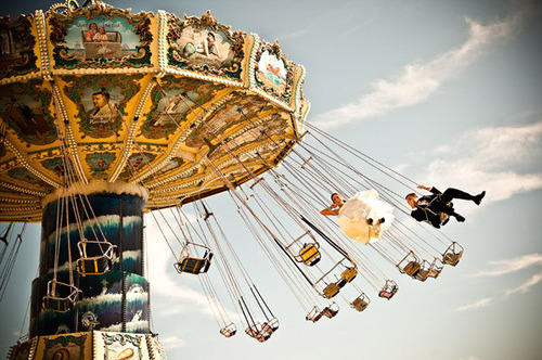 swings, amusement park and adorable