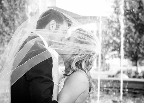kissing, groom and adorable